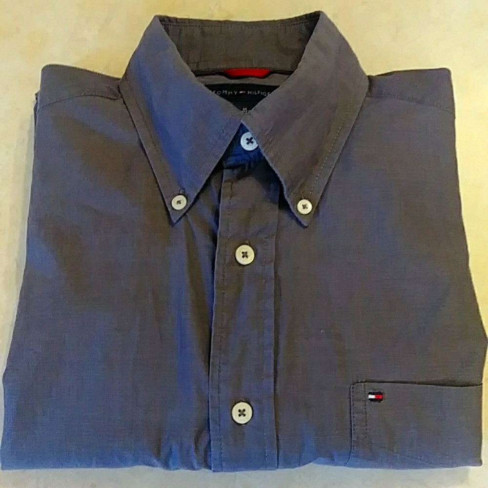 Tommy Hilfiger button down denim look shirt sz M